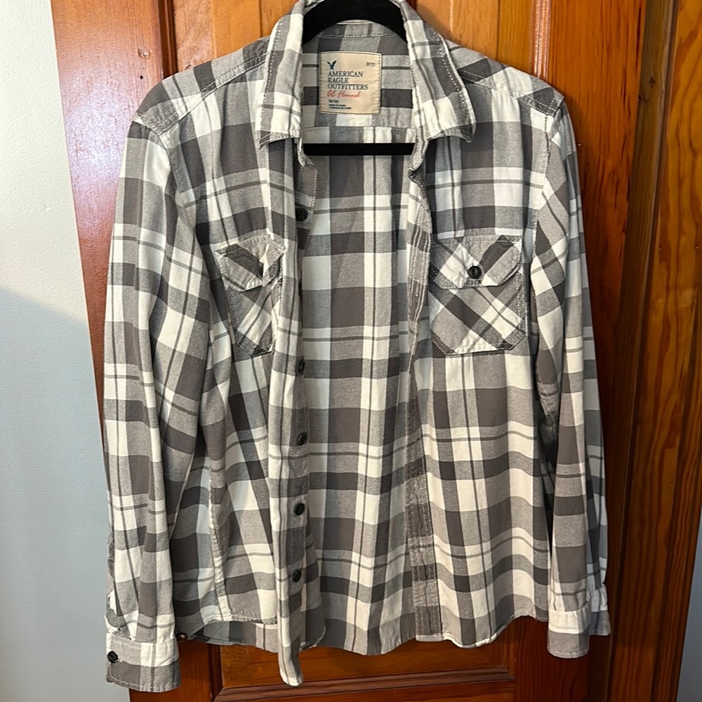 White & Grey A&E Flannel